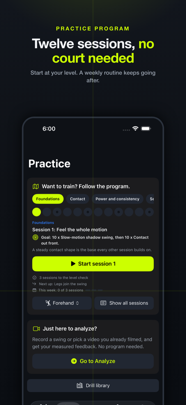 Grooved guided practice program with sessions across four levels