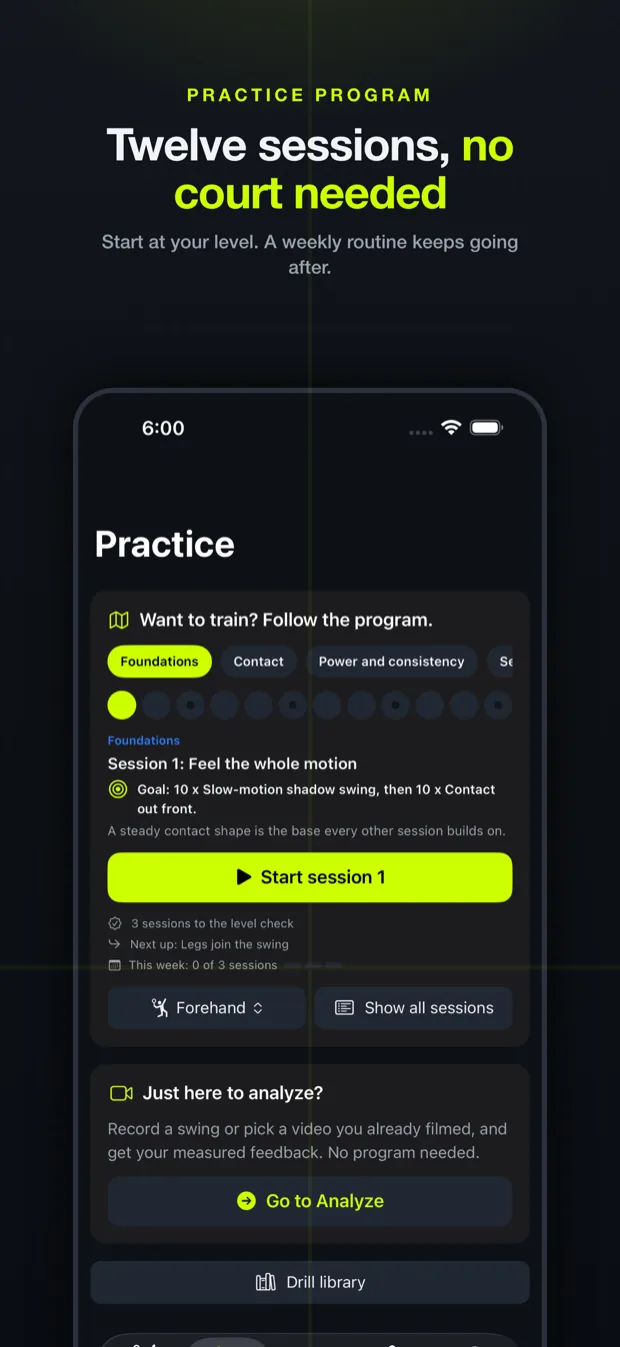 Grooved guided practice program with sessions across four levels