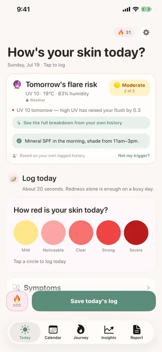 Flarewell asking how your skin is today
