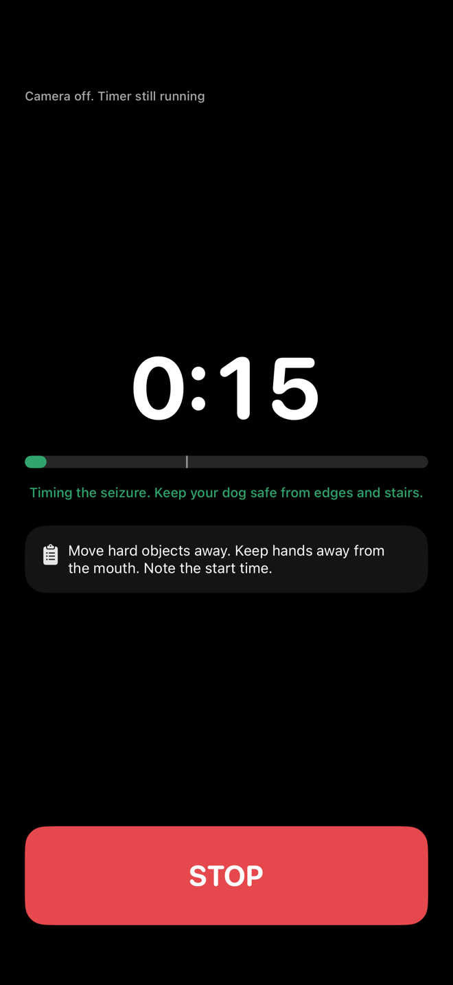 PawAura live seizure timer and recording