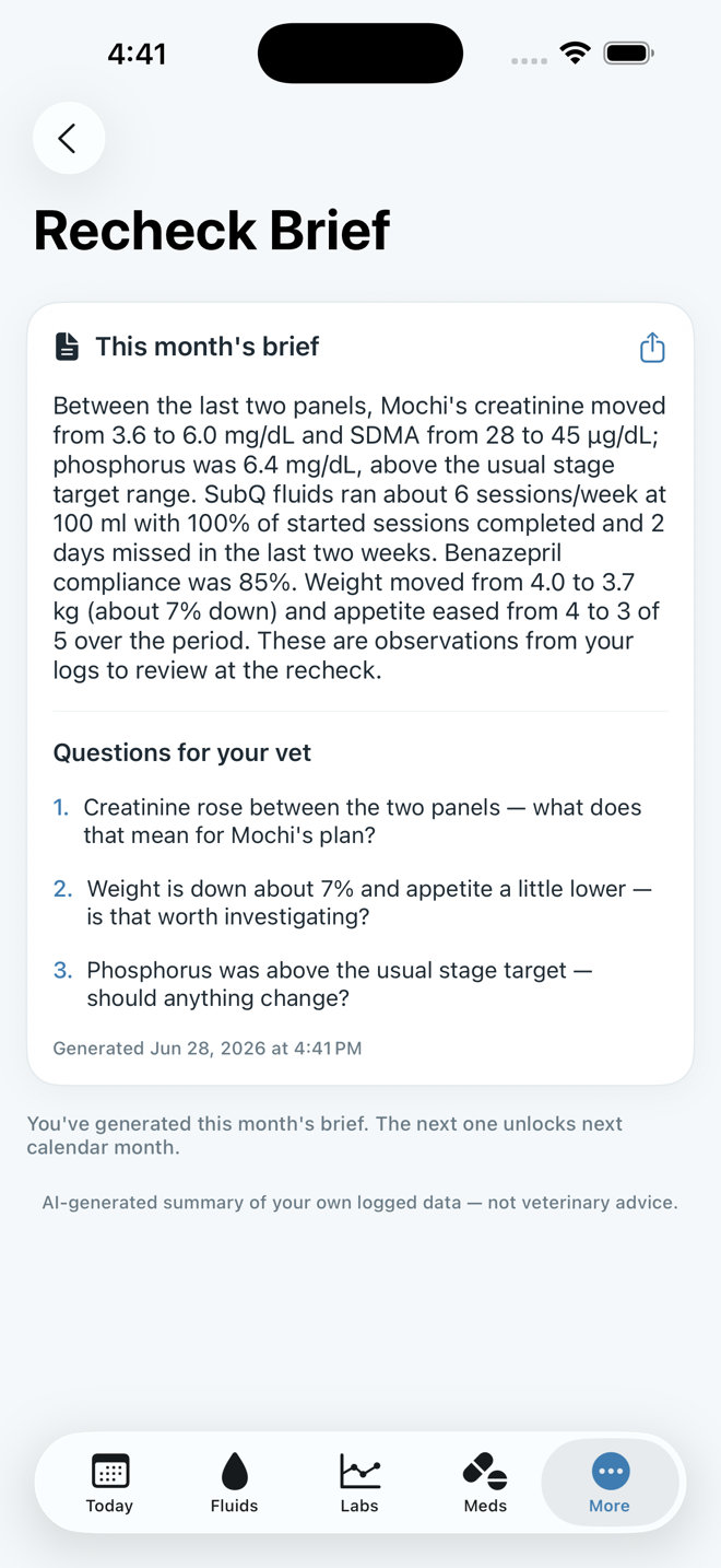 RenalPaw AI recheck brief screen